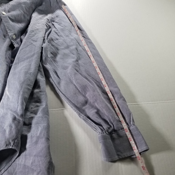 Brioni Mens 100% Cotton Italy Blue Casual Button Down Dress Micro Striped XL - Picture 10 of 10